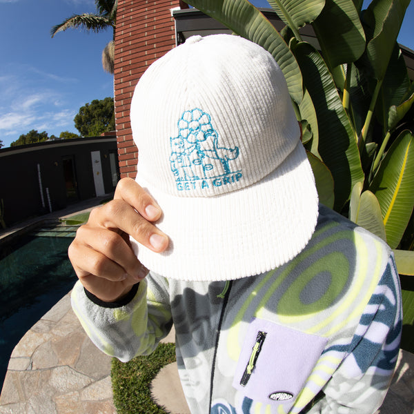 Ripndip Get A Grip 6 Panel Corduroy Strapback (White)