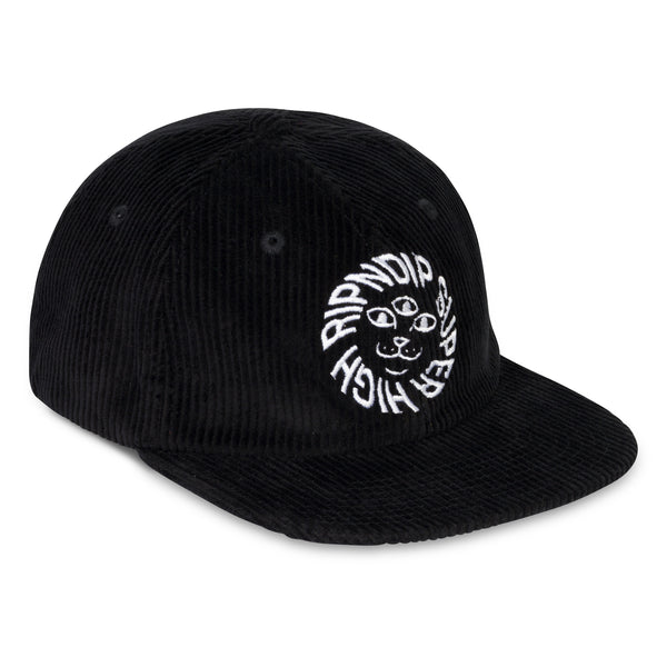 ripndip Kinetic Field 6 Panel Corduroy Strapback (Black)