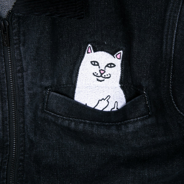 Ripndip La Brea Peeking Nermal Work Jacket (Black Washed Denim)