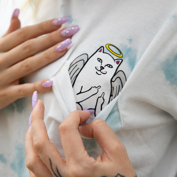 Ripndip Lord Angel Pocket Crop Tee (Light Blue Lightning Wash)