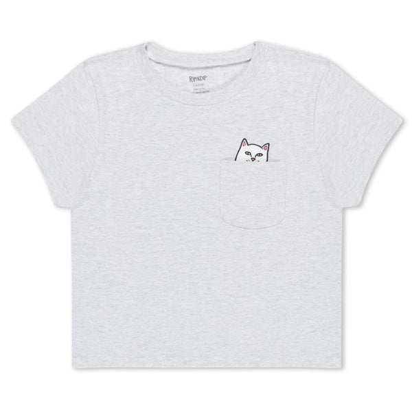 Ripndip Lord Nermal Cropped Baby Pocket Tee (Ash Heather)