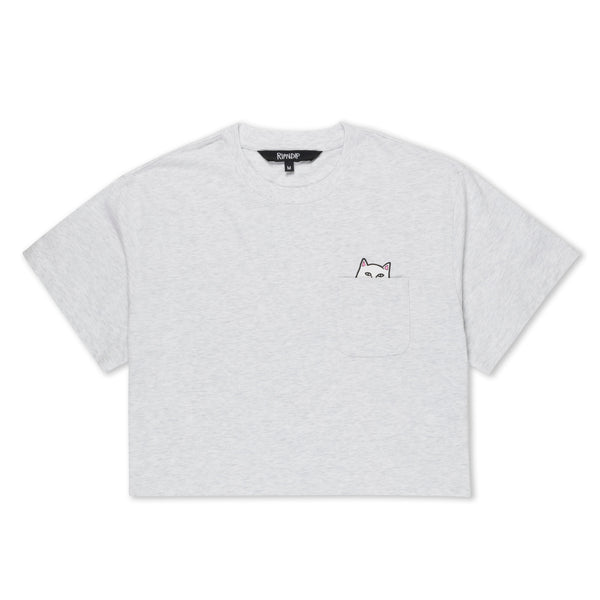 Ripndip Lord Nermal Cropped Baby Pocket Tee (Ash Heather)