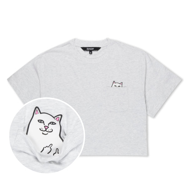 ripndip Lord Nermal Cropped Baby Pocket Tee (Ash Heather)