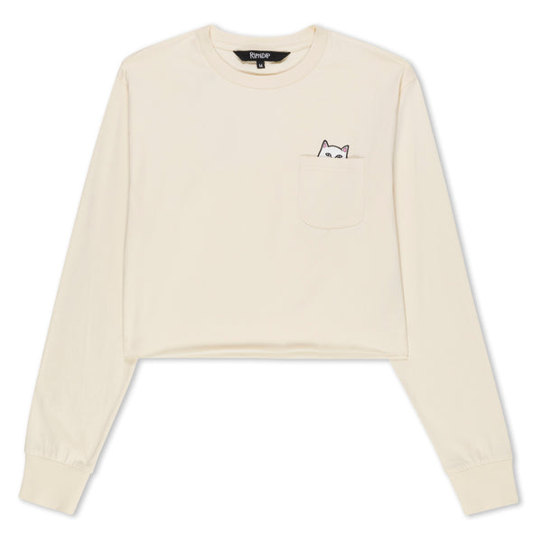 Ripndip Lord Nermal Cropped Long Sleeve Pocket Tee (Natural)