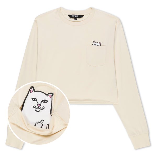ripndip Lord Nermal Cropped Long Sleeve Pocket Tee (Natural)