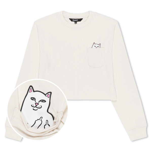 ripndip Lord Nermal Cropped LS Pocket Tee (Warm Grey)