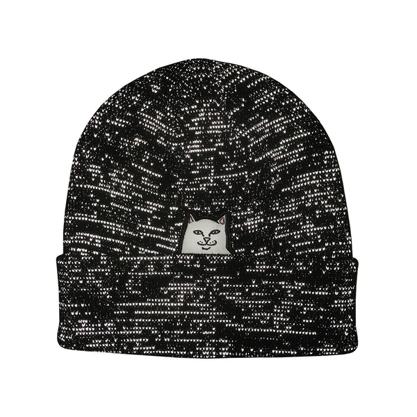 Ripndip Lord Nermal Ribbed Beanie (Black Reflective Yarn)