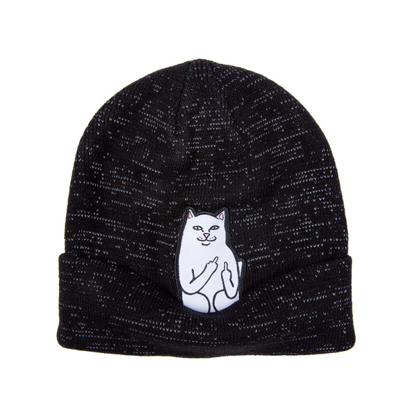 Ripndip Lord Nermal Ribbed Beanie (Black Reflective Yarn)