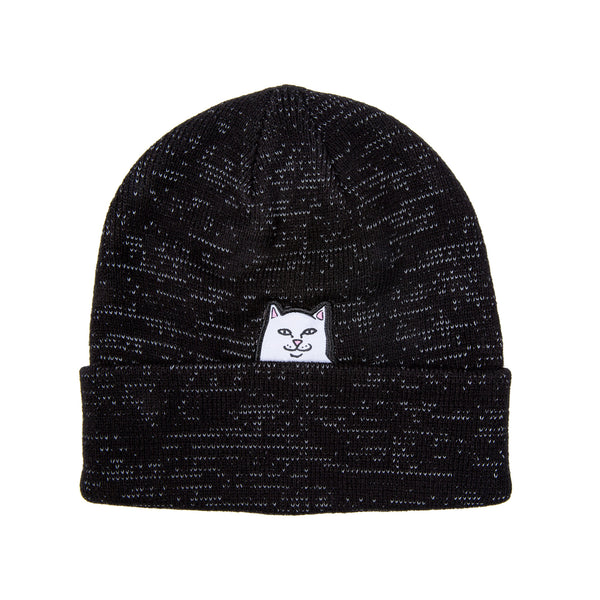 ripndip Lord Nermal Ribbed Beanie (Black Reflective Yarn)