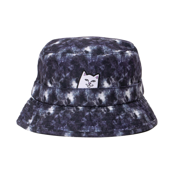 ripndip Lord Nermal Tie Dye Bucket Hat (Black Lightning Wash)