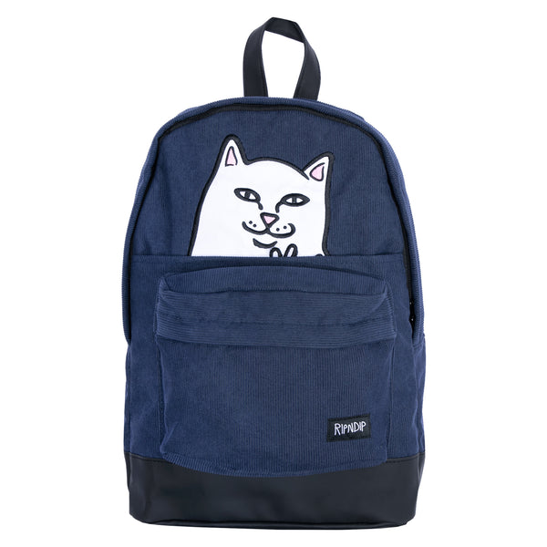 Ripndip Lord Nermal Velcro Hands Corduroy Backpack (Navy)