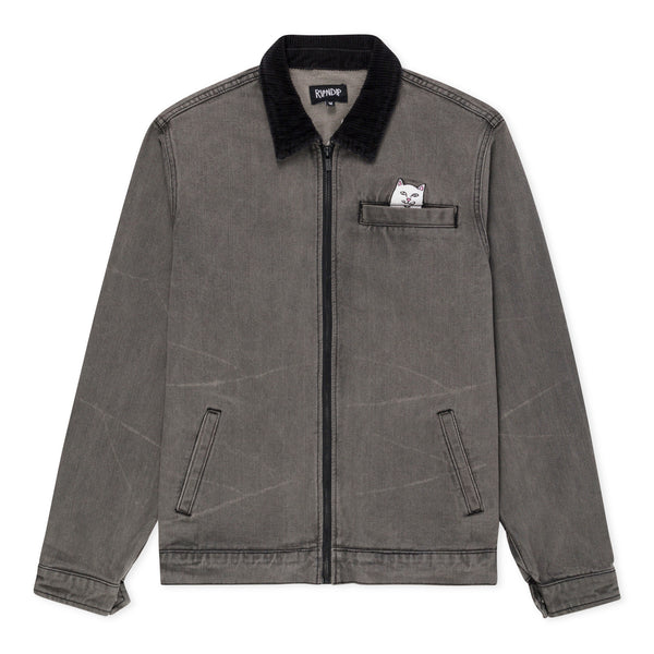 ripndip Los Feliz Denim Work Jacket (Charcoal Stone Wash)