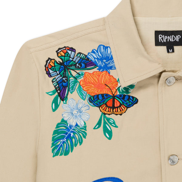 Ripndip Los Ripndip Canvas Button Down Jacket (Khaki)