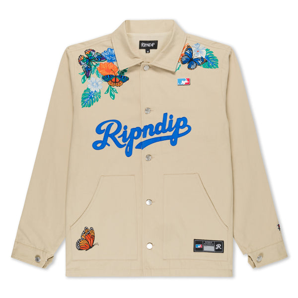 ripndip Los Ripndip Canvas Button Down Jacket (Khaki)