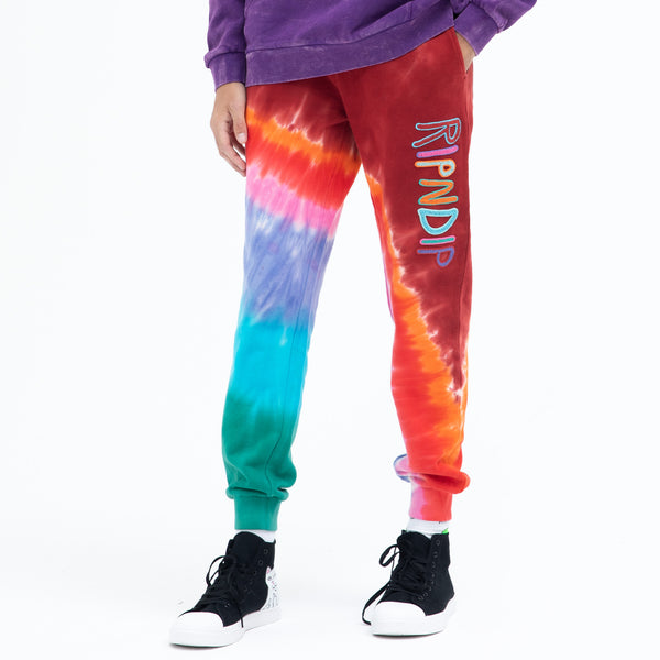 Ripndip OG Prisma Embroidered Sweatpants (Red Tie Dye)