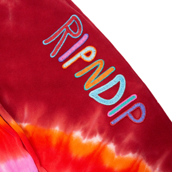 Ripndip OG Prisma Embroidered Sweatpants (Red Tie Dye)