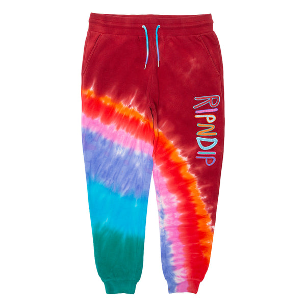 ripndip OG Prisma Embroidered Sweatpants (Red Tie Dye)