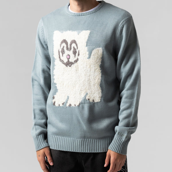 Ripndip Pet Me Im Cute Knit Sweater (Heather Sage Grey)