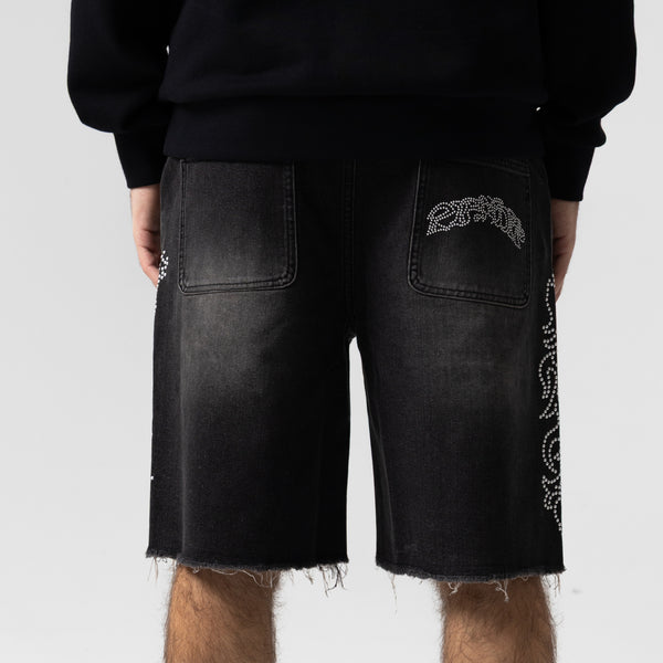 Ripndip Pretty Flacko Denim Shorts (Black Vintage Wash Denim)