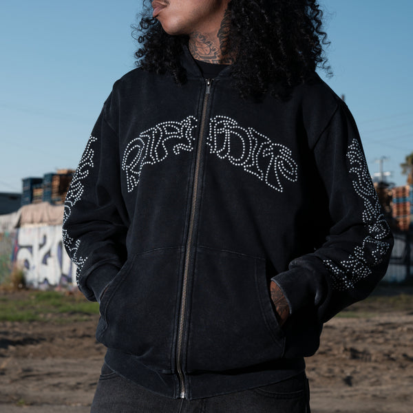 Ripndip Pretty Flacko Zip Hoodie (Black Vintage Wash)