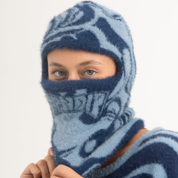 Ripndip Psychedelic Faux Mohair Balaclava (Dark Slate)