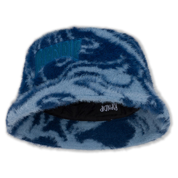 Ripndip Psychedelic Faux Mohair Bucket Hat (Dark Slate)