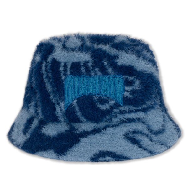 ripndip Psychedelic Faux Mohair Bucket Hat (Dark Slate)