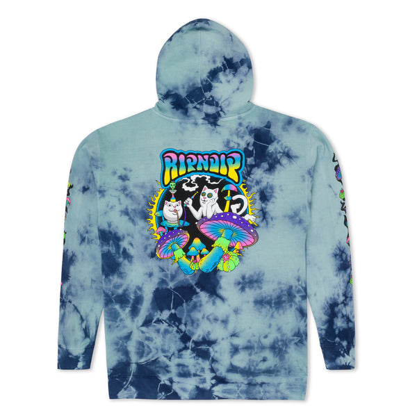 Ripndip Psychedelic Garden Hoodie (Navy/Aqua Lightning Wash)