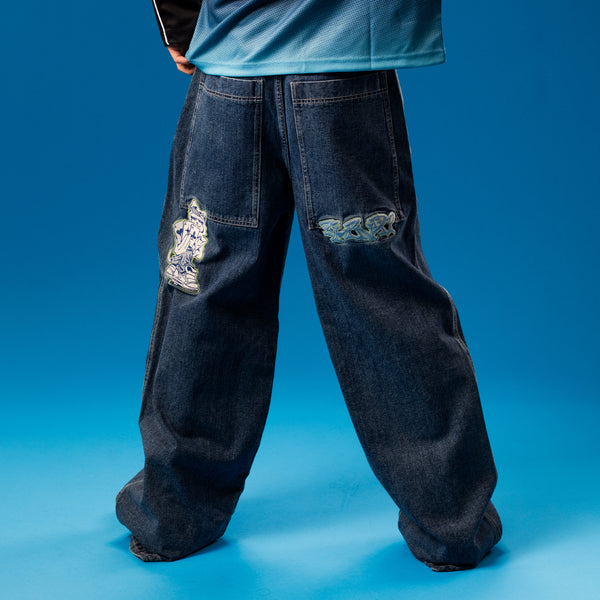 Ripndip Ace Ultra Wide Leg Pants (Medium Wash)