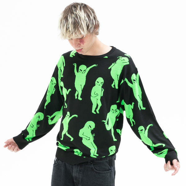 Ripndip Alien Dance Party Knit Sweater (Black)