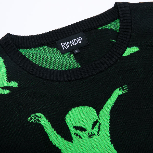 Ripndip Alien Dance Party Knit Sweater (Black)