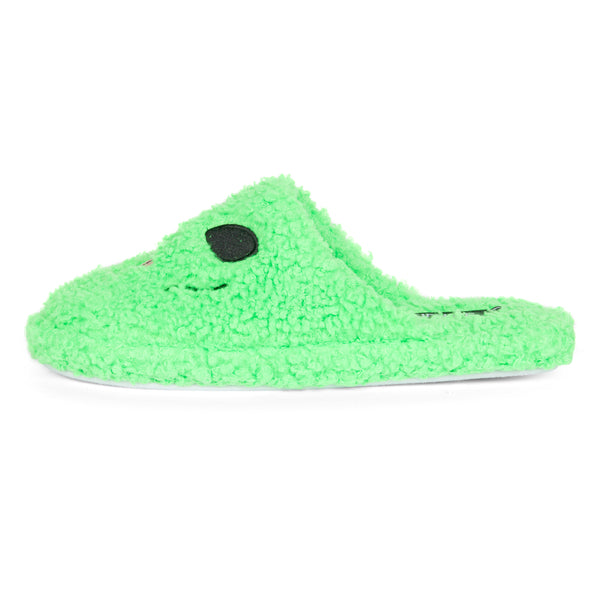 Ripndip Alien Face Fuzzy House Slippers (Green)