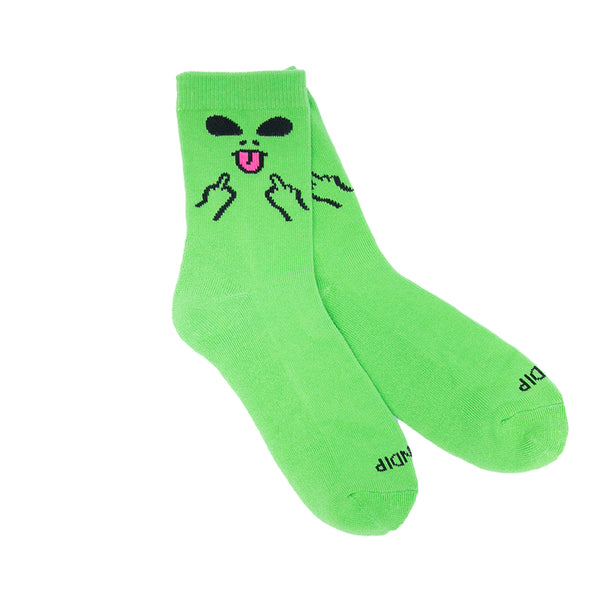 Ripndip Alien Face Mid Socks (Green)