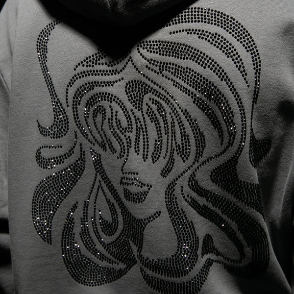 Ripndip Beautiful Trip Rhinestone Hoodie (Charcoal)