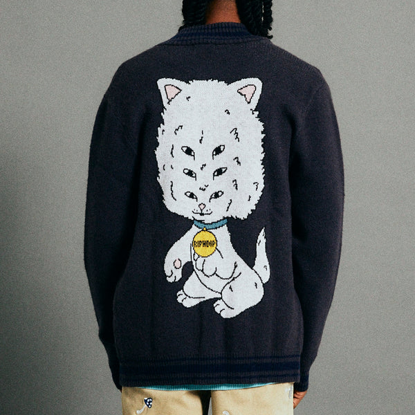 Ripndip Big Head Knit Cardigan (Charcoal)