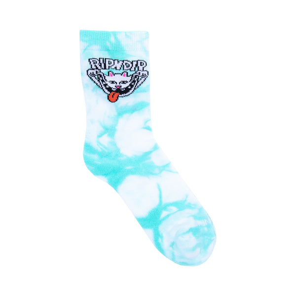ripndip Big Smile Socks (Aqua Tie Dye)