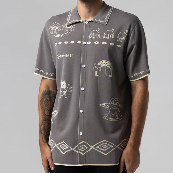 Ripndip Blonded Reversible Button Up (Sand / Charcoal)