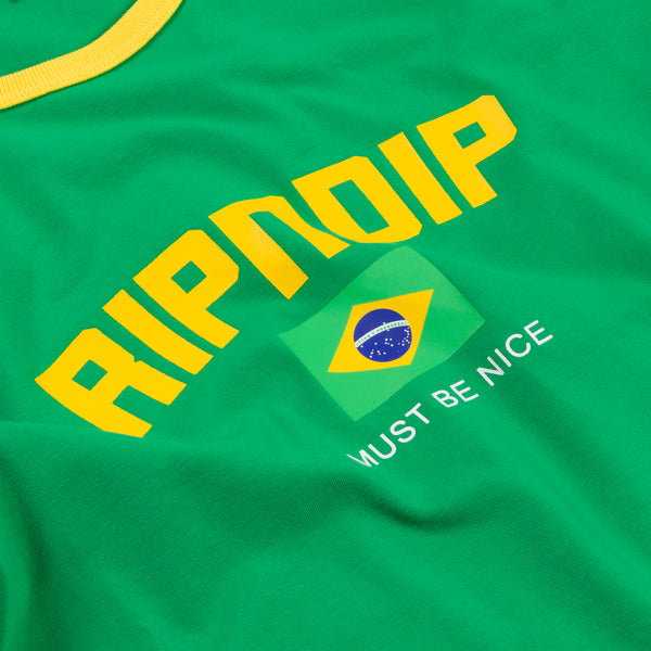 Ripndip Brazil Cropped Ringer Tee (Green/Yellow)