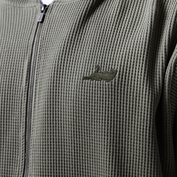 Ripndip Castanza Waffle Knit Zip Up Hoodie (Olive)
