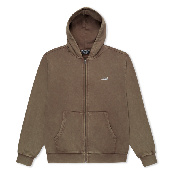 Ripndip Castanza Zip Up Hoodie (Brown Vintage Wash)