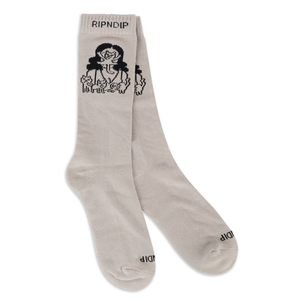 Ripndip Cat Lady Socks (Oatmeal Heather)