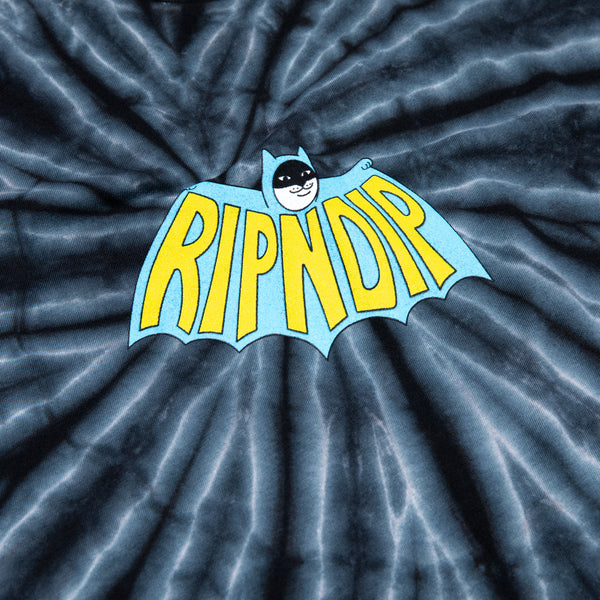 Ripndip Catman Tee (Black Spiral Tie Dye)