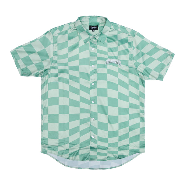 Ripndip Checked Short Sleeve Button Up (Olive/Pine)