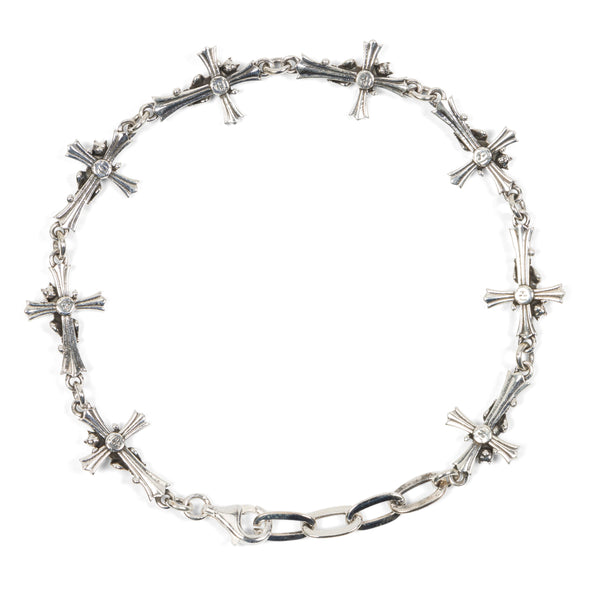 ripndip Chrome Cross Bracelet (Silver)