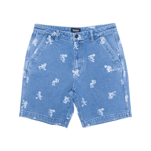 Ripndip Dance Party Denim Shorts (Medium Wash)