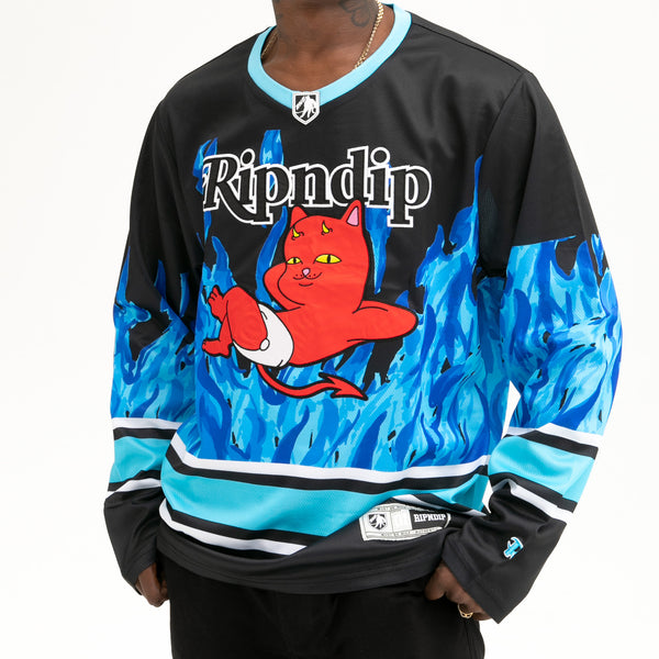 Ripndip Devil Babies Hockey Jersey (Black / Blue)