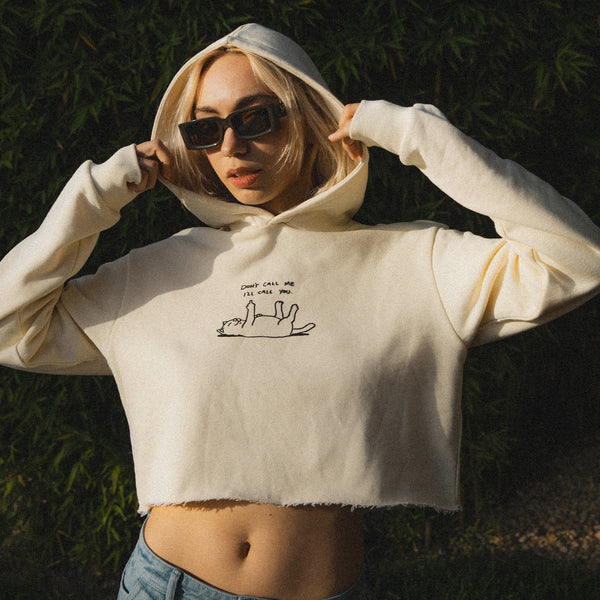 Ripndip Don't Call Me Cropped Hoodie (Natural)
