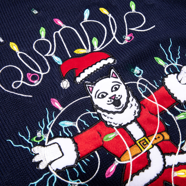 Ripndip Electrifying Santa Light Up Sweater (Navy)
