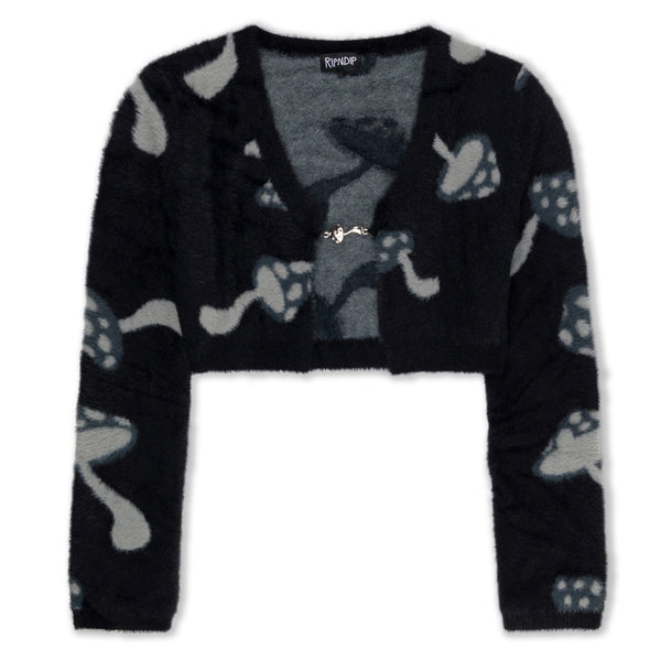 ripndip Euphoria Knit Long Sleeve Crop Top (Black)