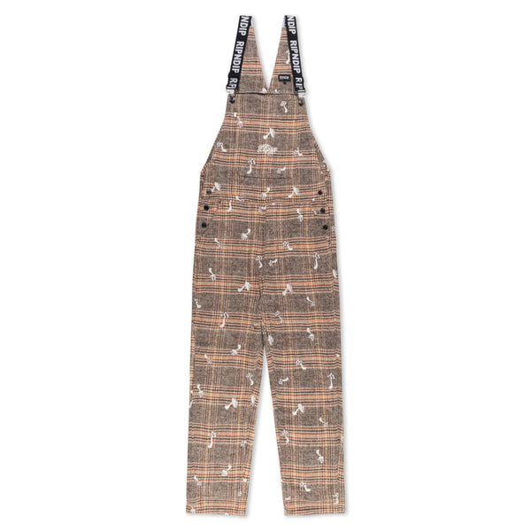 ripndip Euphoria Plaid Overalls (Brown Plaid)